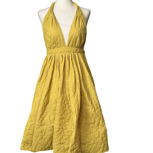 Jean Paul Gaultier for Target Cocktail Fairy Halter Dress Small Junior 7 Yellow - Picture 3 of 15